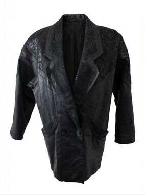 Vtg RARE Womens Size Sm Byrnes & Baker Black Leather‎ Jacket Western Moto Biker